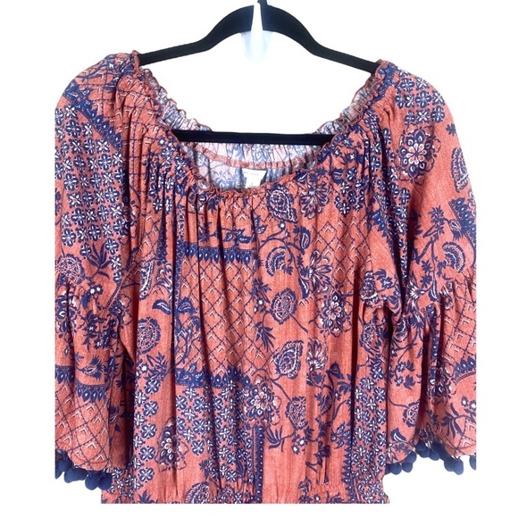 EST. 1946 Floral Boho Flutter Sleeve Off Shoulder Romper Stretch Size Large. - Picture 3 of 9